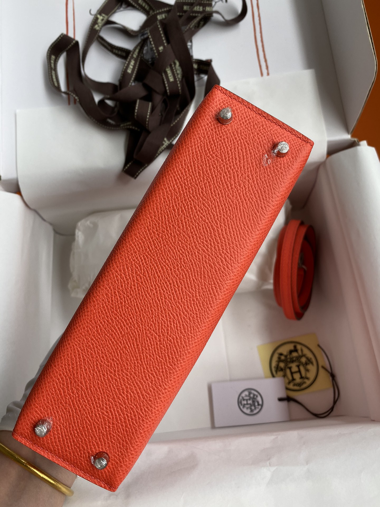 Hermes Kelly Mini II Bag 19CM In Feu Orange Epsom Leather